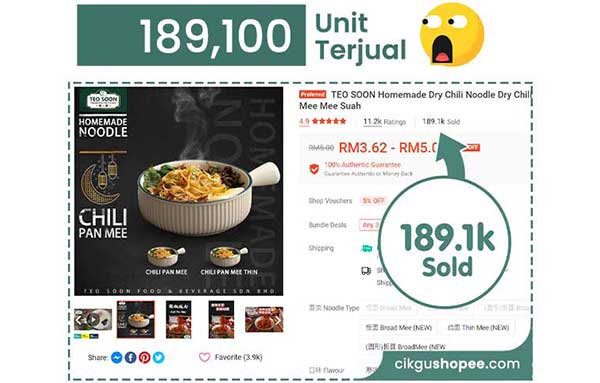 makanan paling laris di shopee